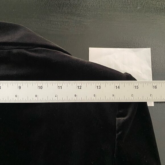 WHBM Velvet Blazer Size 4 Black Tie Waist Relaxed Holiday Dinner Party Jacket - Picture 15 of 16